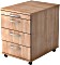 Hammerbacher Container V1606, Bogengriff Kunststoff, Nussbaum, Rollcontainer (V1606/N/N/BO)