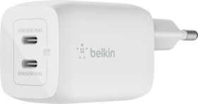 Belkin BoostCharge Pro USB-C-GaN-Ladegerät mit zwei Anschlüssen und PPS (65W) weiß