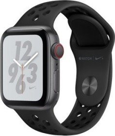 Apple Watch Nike+ Series 4 (GPS + Cellular) Aluminium 40mm grau mit Sportarmband anthrazit/schwarz