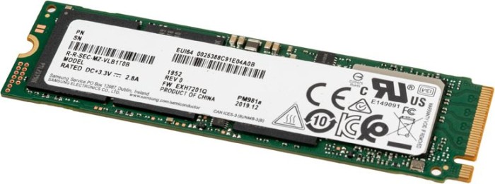 Samsung OEM Client SSD PM981a, M.2