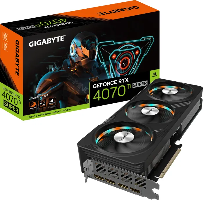 GIGABYTE GeForce RTX 4070 Ti SUPER Gaming OC 16G, 16GB GDDR6X, HDMI, 3x DP