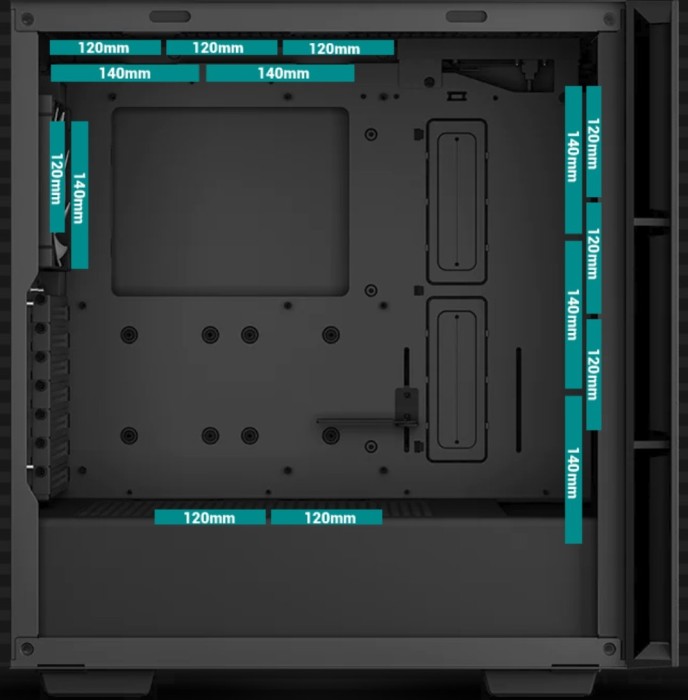DeepCool CH560, schwarz, Glasfenster