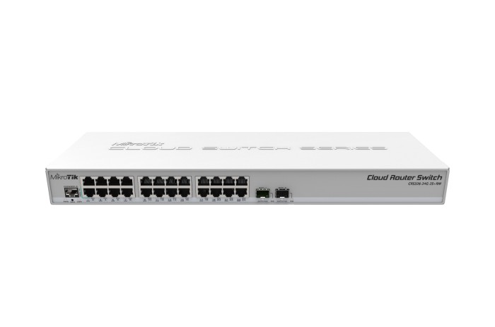 MikroTik Cloud Router Switch CRS326 Dual Boot Rackmount Gigabit Managed Switch, 24x RJ-45, 2x SFP+, PoE PD (CRS326-24G-2S+RM)
