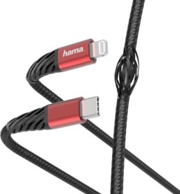 Hama Lade-/Datenkabel Extreme USB-C/Lightning, 1.5m, schwarz/rot