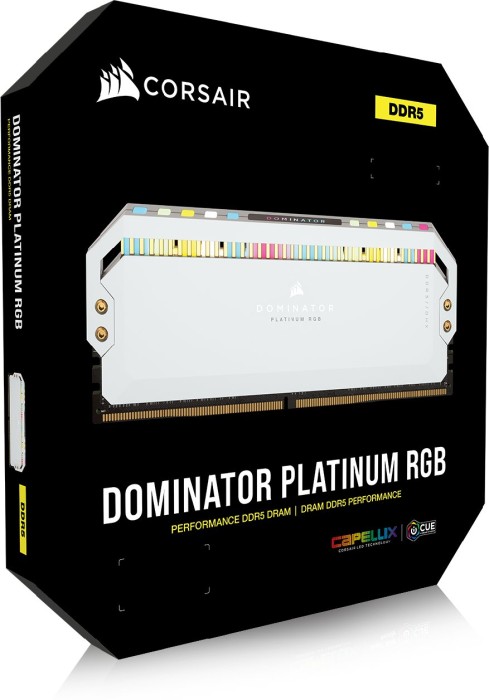 Corsair Dominator Platinum RGB biały DIMM Kit 32GB, DDR5-5200, CL40-40-40-77, on-die ECC