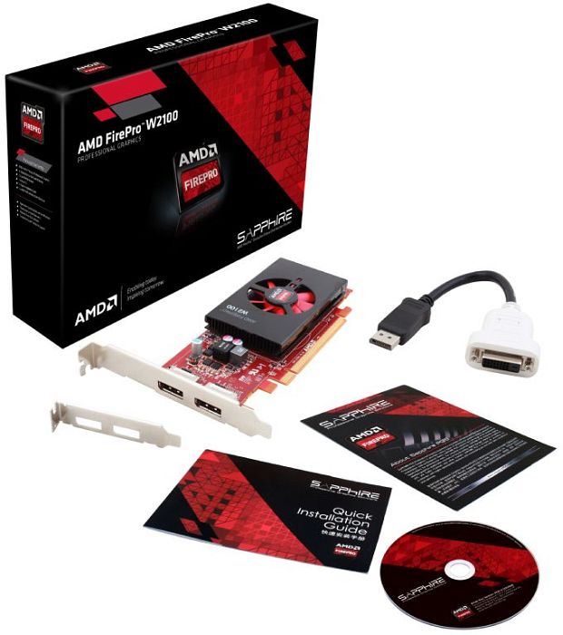 AMD FirePro W2100, 2GB DDR3, 2x DP
