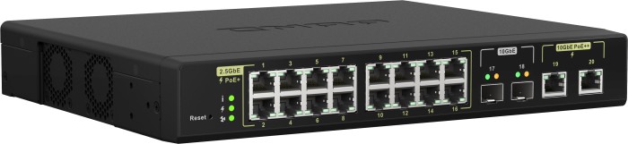 QNAP QSW-M2100 Desktop 2.5G Managed switch, 16x RJ-45, 2x RJ-45/SFP+, PoE+/PoE++