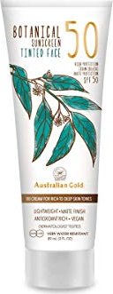 Australian złoto Botanical Ochrona przed słońcem Tinted Face lotion rich deep LSF50, 89ml
