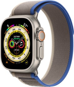 Apple Watch Ultra mit Trail Loop S/M blau/grau