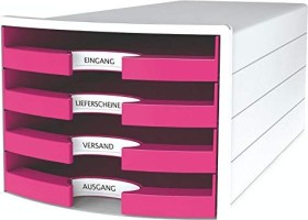 HAN Impuls Schubladenbox A4, offene Schubladen, pink/weiß