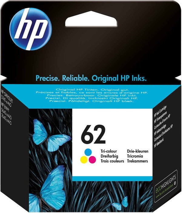 HP 62 – 4.5 ml – farbstoffbasiert dreifarbig – Original – Tintenpatrone – für Envy 55XX, 56XX, 76XX, Officejet 250, 252, 57XX, 8040