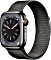 Apple Watch Series 8 (GPS + Cellular) 41mm Edelstahl graphit mit Milanaise-Armband graphit (MNJM3FD)