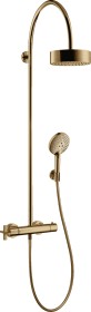 Thermostat Duschsystem mit Kopfbrause 180 1jet polished bronze