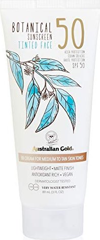Australian złoto Botanical Ochrona przed słońcem Tinted Face lotion średni LSF50, 89ml