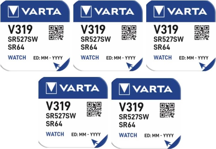 Varta V319 (SR64/SR527), 5er-Pack