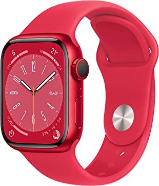 Apple Watch Series 8 (GPS) 45mm Aluminium (PRODUCT)RED mit Sportarmband (PRODUCT)RED