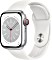 Apple Watch Series 8 (GPS + Cellular) 41mm Aluminium silber mit Sportarmband weiß (MP4A3FD)