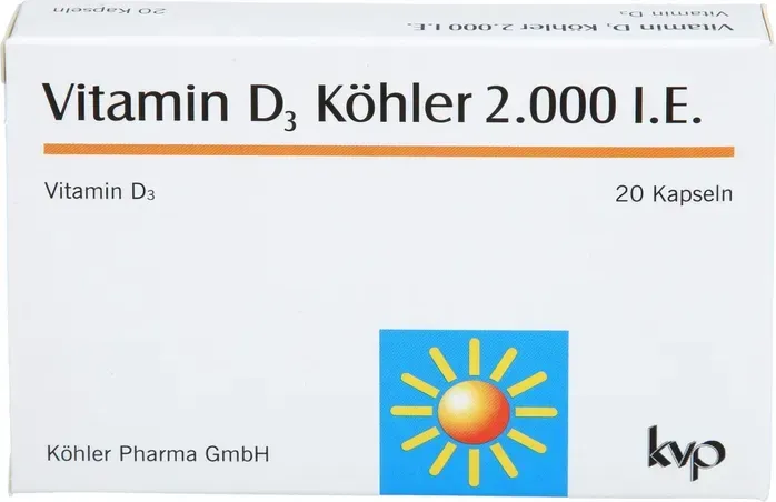 Vitamin D3 Köhler 2000 IE kapsułki, 20 sztuk