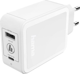 Hama Ladegerät USB USB-C Power Delivery/Quick Charge 3.0 + USB-A 42W weiß