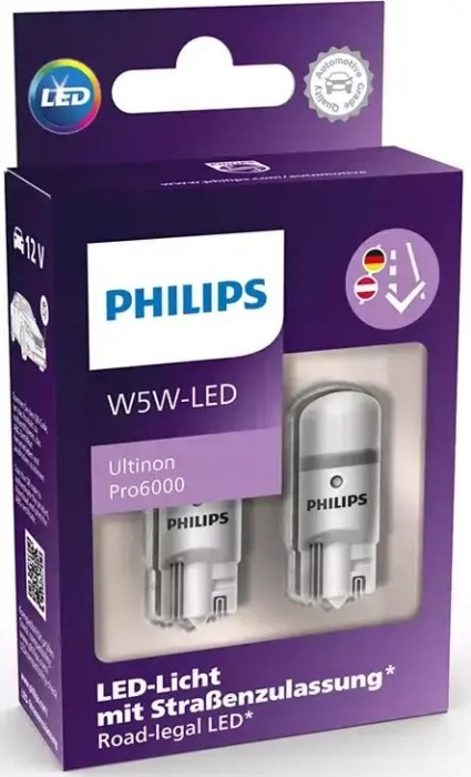 Philips Ultinon Pro6000 W5W LED mit Straßenzulassung 6000K, 15,00 €