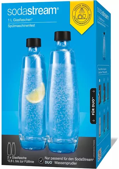 Glaskaraffe SODASTREAM DUO, Lose verpackt ohne Originalverpackung, NEU, Nur mit SodaStream DUO Wassersprudler kompatibel