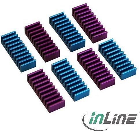 InLine chłodzenie pamięci samoprzylepne radiatory, 8 sztuk, niebieski/fioletowy