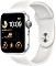 Apple Watch SE 2022 (GPS) 44mm silber mit Sportarmband weiß (MNK23FD)