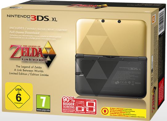 Nintendo 3DS XL The Legend of Zelda: A Link Between Worlds Limited Edition Bundle gold