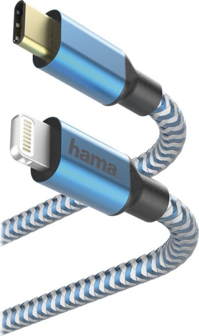 Hama Lade-/Datenkabel Reflective USB-C/Lightning 1.5m blau