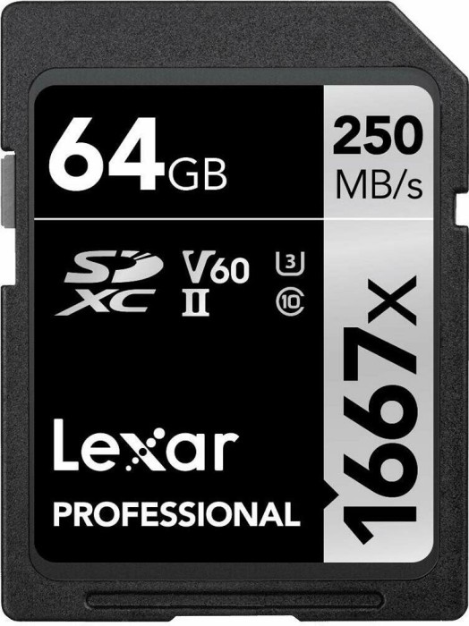 Lexar Professional 1667x Silver Series R250/W120 SDXC 64GB, UHS-II U3, Class 10