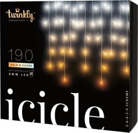 Twinkly Icicle Gold & Silber Edition LED Lichterkette 190x RGB