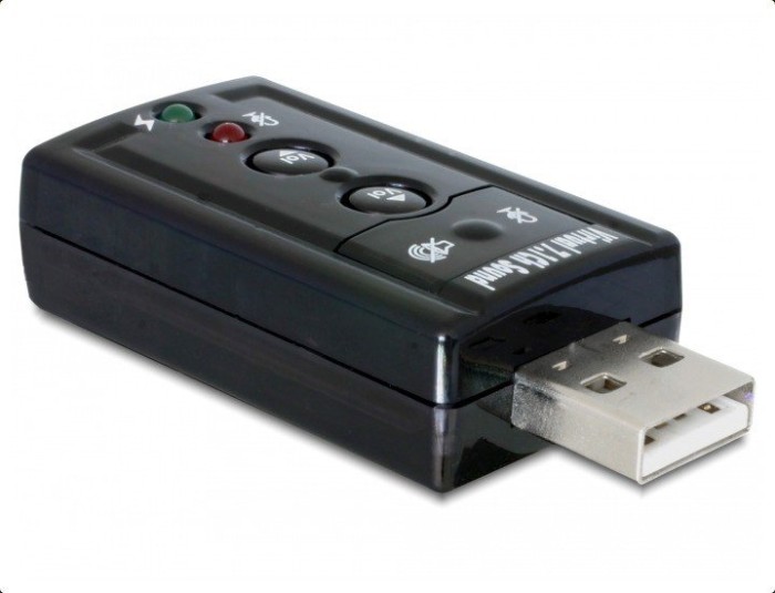 DeLOCK Externer USB 2.0 Sound Adapter Virtual 7.1 - 24 bit / 96 kHz mit S/PDIF