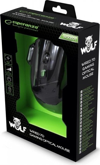 Esperanza MX201 Wolf 7D zielony, USB
