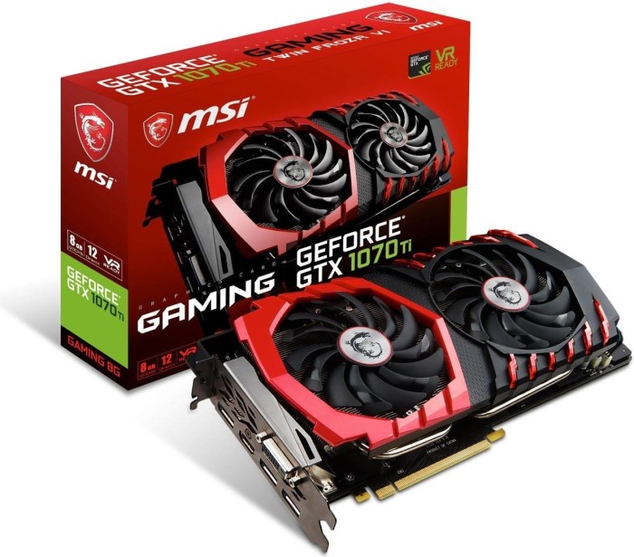 MSI GeForce GTX 1070 Ti Gaming 8G, 8GB GDDR5, DVI, HDMI, 3x DP