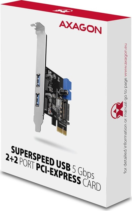 AXAGON 2x USB-A 3.0, 2x USB 3.0 Header, PCIe 2.0 x1