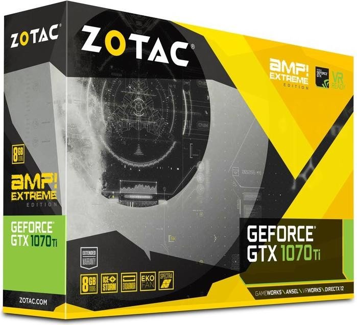 Zotac GeForce GTX 1070 Ti AMP Extreme, 8GB GDDR5, DVI, HDMI, 3x DP