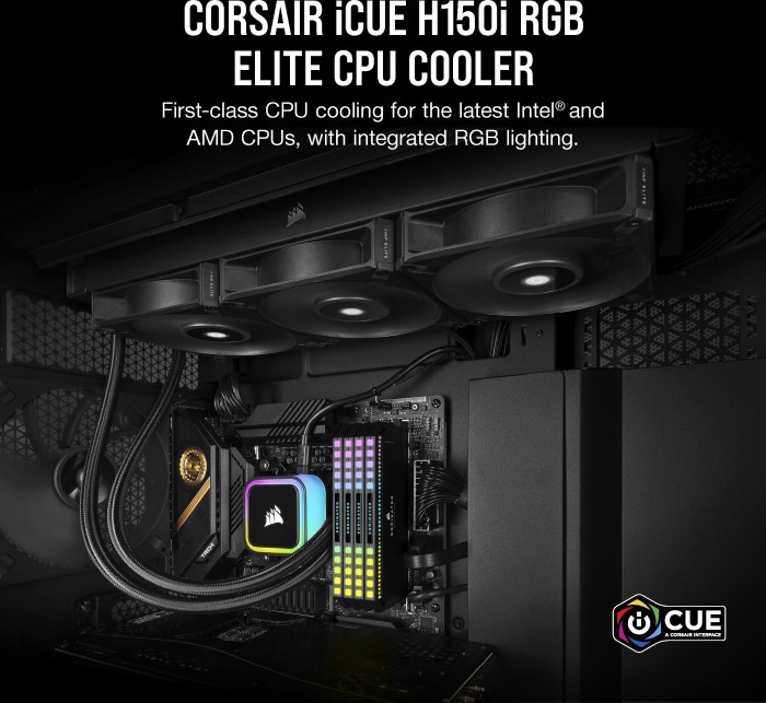 Corsair iCUE H150i RGB Elite, schwarz