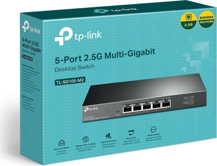 TP-Link TL-SG105-M2 Desktop 2.5G switch, 5x RJ-45