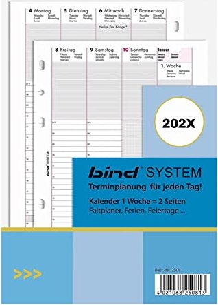 BIND Kalendereinlage 2024 A5 - BIND 250824 mit Urlaubsplaner (B250824)