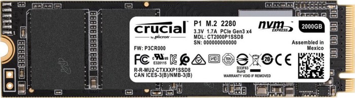 Crucial P1 SSD 500GB, M.2
