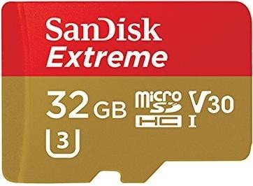 SanDisk Extreme R90/W60 microSDHC 32GB Kit, UHS-I U3, Class 10