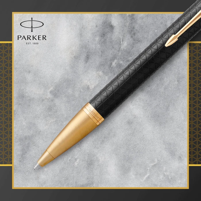 PARKER IM Kugelschreiber – Mattschwarz Mit Ornament – Mittlere Spitze, Schwarze Tinte – In Geschenkbox