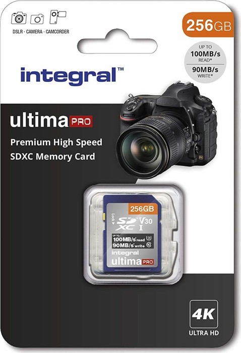 Integral ultima PRO R100/W90 SDXC 256GB, UHS-I U3, Class 10