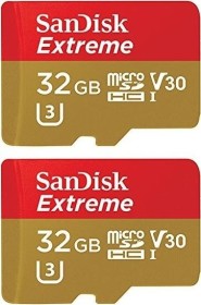 SanDisk Extreme R90/W60 microSDHC 32GB Kit, UHS-I U3, Class 10, 2er-Pack