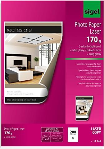 Sigel Fotopapier für Farblaser, A4, 170g/m², 200 Blatt