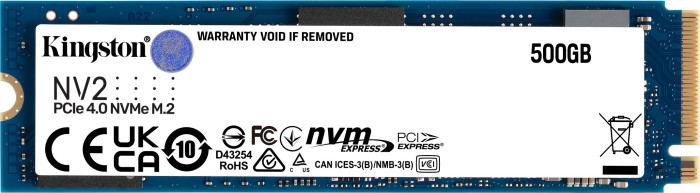 Kingston NV2 NVMe PCIe 4.0 SSD 500GB, M.2 (SNV2S/500G)
