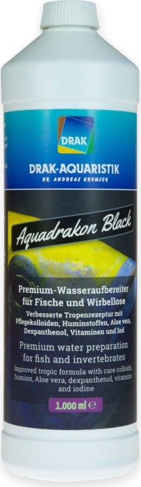DRAK-Aquaristik Aquadrakon Black - Wasseraufbereiter und Wasserkonditionierer für Aquarienfische und Wirbellose