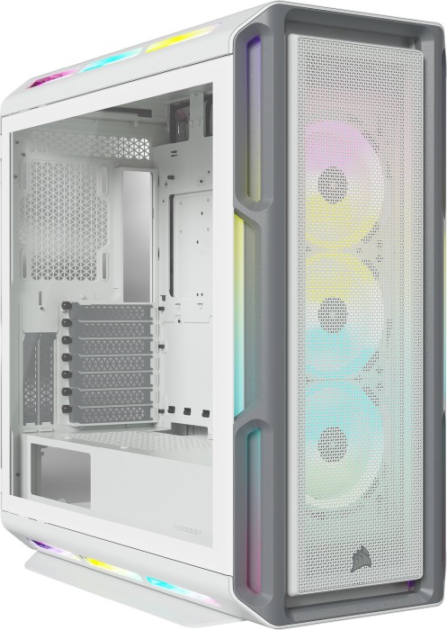 Corsair iCue 5000T RGB TG, biały, szklane okno