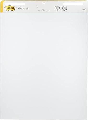 Post-It, Flipchart Blöcke mit 2 x 30 selbstklebenden weißen Blättern,  Weißwandtafel für Meetings, Whiteboard mit Blanko Seiten, Meeting Chart in  der Größe 63,5 cm x 77,5 cm, 2 Blöcke : : Stationery & Office  Supplies