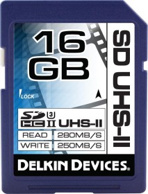 Delkin Cinema R280/W250 SDHC 16GB, UHS-II U3, Class 10
